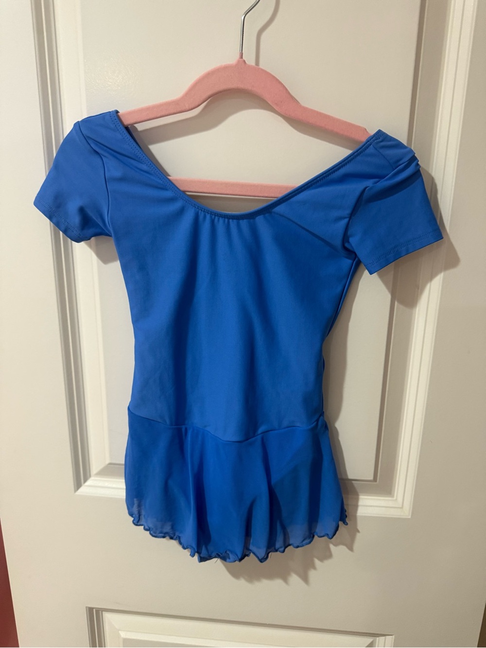 💙 Girls Blue Short Sleeve Dance Leotard with Skirt Ballet Dance Costume NWOT✨